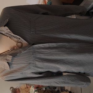 Black and White Gingham Button-Accent Women’s Blouse XXL EUC